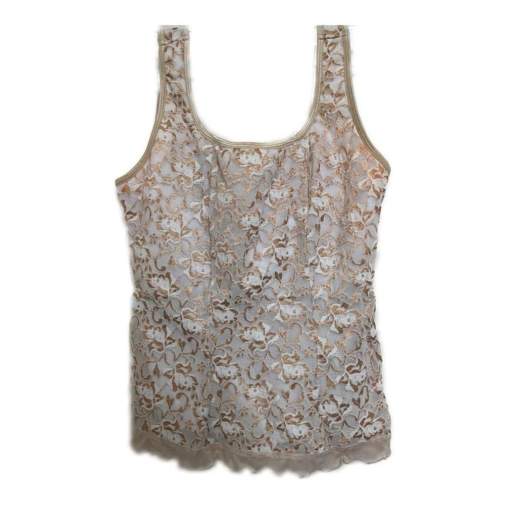 white and cream tank top